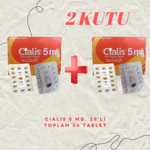 Cîalis5 Mg. Orjinal 28'li X2 Kutu Fırsat Paketi Toplam:56 Adet Tablet Cıalıs5 Mg Geciktiricil Sertleştiricilî Performans Artırma Güç Kuvvett Erkek Için Cialis_ss 5mg Bandrollü