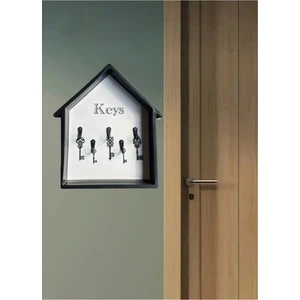 Anahtar Askılığı Ev Tipi Kapı Yanı Anahtarlık Siyah