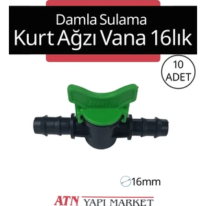 10 Adet 16MM Damla Sulama Kurt Ağzı Vana - Bahçe Tarla Sulama Ekipmanı