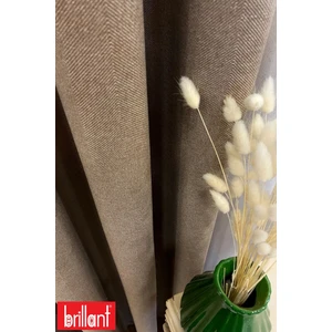 Keten Sütlü Kahve Renk 1/2,5 Normal Pile Kalın Tek Kanat Fon Perde