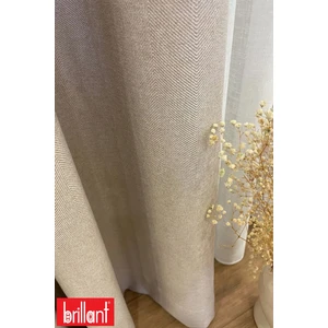 Keten Bej Renk 1/2,5 Normal Pile Kalın Tek Kanat Fon Perde