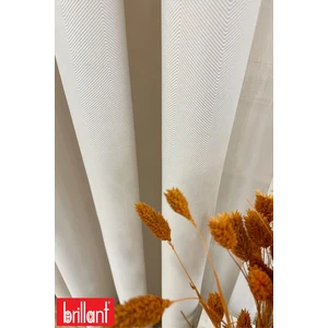 Keten Krem Renk 1/2,5 Normal Pile Kalın Tek Kanat Fon Perde