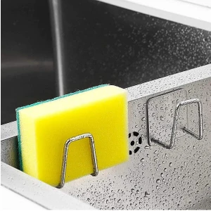 MAİN SHOP Bulaşık Süngeri Tutacağı Yapışkanlı Paslanmaz Çelik Bulaşık Sünger Tutucu Askı 2 Adet M- Sng1