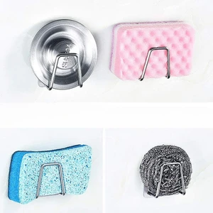 MAİN SHOP Çelik Bulaşık Sünger Tutucu Askı Bulaşık Süngeri Tutacağı Yapışkanlı Paslanmaz 4 Adet M- Sng1