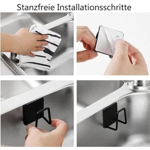 MAİN SHOP 2 Adet Siyah Musluk Yanı Sünger'lik Sünger Askılığı Evye Sünger'liği Banyo Mutfak Düzenleyici M- Sng1