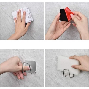 MAİN SHOP Bulaşık Süngeri Tutacağı 3 M Yapışkanlı Paslanmaz Çelik Bulaşık Sünger Tutucu Çok Amaçlı Askı 1 Adet