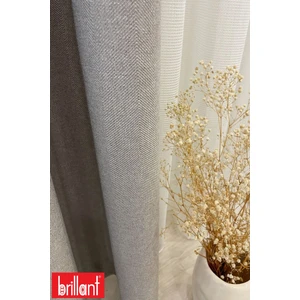 Keten Taş Rengi 1/2,5 Normal Pile Kalın Tek Kanat Fon Perde