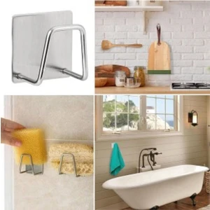 MAİN SHOP Bulaşık Süngeri Tutacağı Yapışkanlı Paslanmaz Çelik Bulaşık Sünger Tutucu 3 M Çok Amaçlı Askı 1 Adet