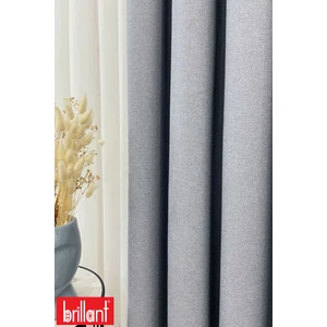 Keten Mavi Gri Renk 1/2,5 Normal Pile Kalın Tek Kanat Fon Perde