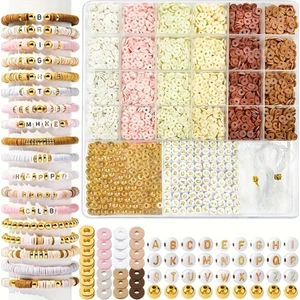 26 Gözlü Kutuda Fimo,harf Boncuk ve Ara Aparat Bileklik Kolye Yapımı Seti