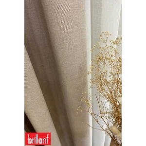 Keten Kum Beji Renk 1/2,5 Normal Pile Kalın Tek Kanat Fon Perde