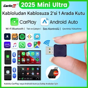 2025 Mini Ultra 5.0 Kablosuz Carplay & Android Auto Adaptör Tak Çalıştır Dual Wifi Hızlı Bağlantı