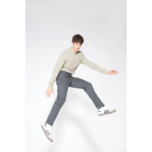 Texas Slim Fit Dar Kesim Normal Bel Antrasit Esnek Pantolon