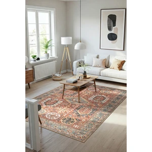 Blues Eskitme Vintage Desenli Renkli Otantik Yıkanabilir Şönil Halı Al 439