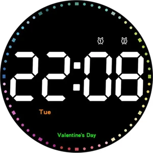 Yuvarlak Kumandalı Dijital 10 Inç Duvar Saati Parlaklık Çalar Saat Dekor Için Masa Saat