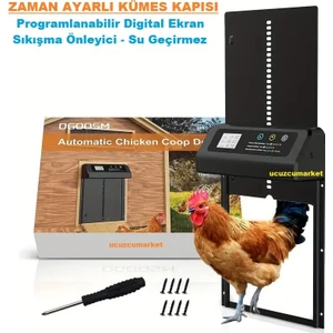 Zaman Ayarlı Digital Ekran Kümes Kapısı (Sıkışma Önleyici - Su Geçirmez)
