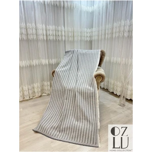 Pamuklu Zikzak Desen Yeni Nesil Koltuk Örtüsü Gri