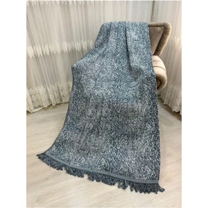 Lüks Pamuklu Koltuk-Çekyat Örtüsü Turkuaz Rengi 170X220 Çift Taraflı