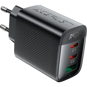 67W PD 2X USB-C + USB-A 3 Port Hızlı Şarj Aleti Isı Düşüren GaN Destekli Akım Korumalı Güç Adaptörü iPhone & Android & iPad & MacBook Type-C - A108 (Acefast Türkiye Garantili)