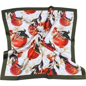 Nar Çiçeği Desenli Fular Estascarf