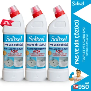Pas ve Kir Çözücü ACDX 3’lü Set 3x950 ml | Lavabo ve Tuvalet Taşı Temizleme Maddesi