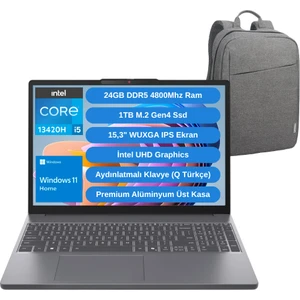 Ideapad Slim 3 Intel Core I5 13420H 24GB 1tb SSD 15.3" Wuxga Windows 11 Home Taşınabilir Bilgisayar 83K1004ETRWZ3 - Lenovo Çanta