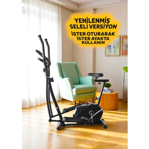V-Fit By Seleli Manyetik Eliptik Bisiklet (Sessiz Çalışır, Elden Nabız Ölçer)