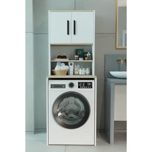 Çamaşır Makinesi Üstü Çok Amaçlı Banyo Dolabı Kapaklı ve Raflı, Depolama Alanı, Modern Tasarım Dolapçamaşır Makinesi Üstü Çok Amaçlı Banyo Dolabı Kapaklı ve Raflı, Depolama Alanı, Modern Tasarım Dolap