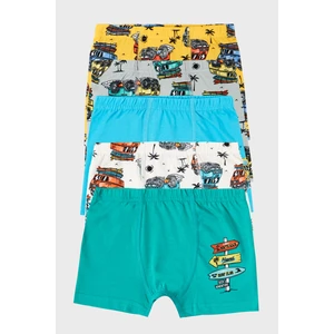 Desenli Streç Pamuklu 5'li Paket Boxer Erkek Çocuk BOXER 6651007ARABA