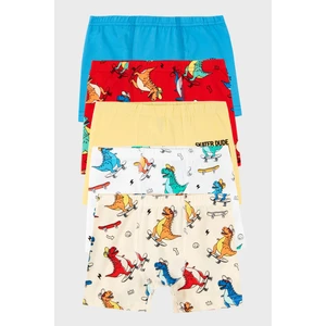 Desenli Streç Pamuklu 5 li Paket Boxer Erkek Çocuk BOXER 6651005DINO