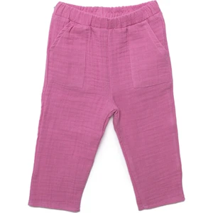 Hellobaby Kız Bebek Pantolon Müslin Reçme Paça Pembe