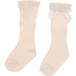Hellobaby Kız Bebek Dizaltı Çorap Ekru