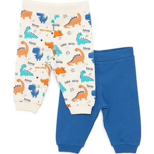 Hellobaby Erkek Bebek Basic 2li Patiksiz Alt Interlok Roar Desenli Ekru