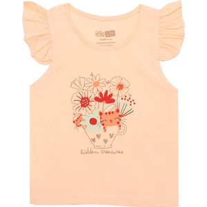 Hellobaby Basic Kız Çiçek ve Kedi Baskılı Atlet T-Shirt Kız Bebek