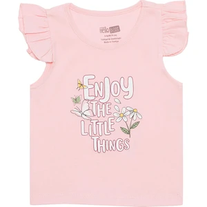 Hellobaby Basic Kız Kelebek ve Papatya Baskılı Atlet T-Shirt Kız Bebek