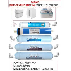 -Vontron Membranlı,NSF li,Ihlas aura Cebilon Plus,silver,platinum Uyumlu Filtresi,5 Li Filtre Set