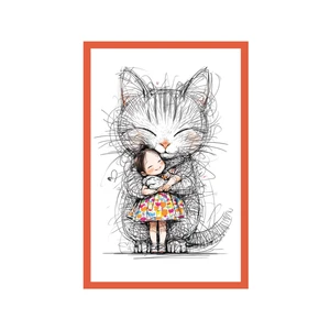 Sevimli Kedi Temalı Tasarım Kart – Dekoratif Hediye Not Kartı ve Kartpostal | 10x15 cm