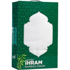Bambu İhram Takımı 100 x 220, %100 bambu, 1250gr. Yumuşak, Beyaz renkli, Hac ve Umre ibadeti için.