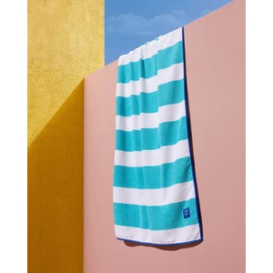 Biasse %100 Pamuk Plaj Havlusu - Beyaz/turkuaz - 70X150 cm