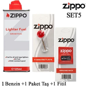 Çakmak Benzin + Taş + Fitil Seti