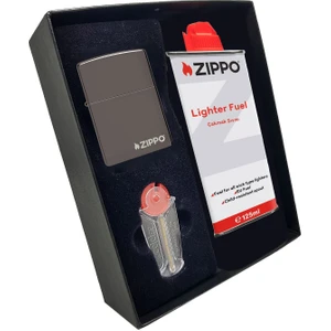 Parlak Black Ice Benzinli Çakmak Metal Alaşım Rüzgar Geçirmez  Set