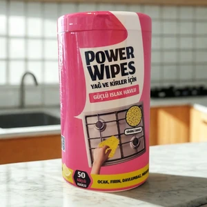 Power Wipes 1X50 Yaprak - Yağ ve Kirler Için Güçlü Islak Havlu