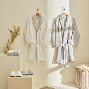 Kaşmir Home Elin 6 Parça Aile Banyo Seti Offwhite Gri