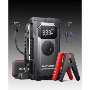BETA06 4000A 23800mah Lastik Şişirme Kompresörlü Taşınabilir Akü Takviye Kiti (Çanta + Led Lamba + Powerbank)