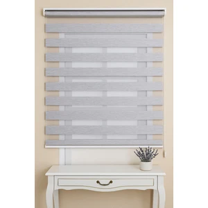 Ithal Bambu Açık Gri Bambu Stor Zebra Perde Eteği Düz(Alüminyum Kasa Metal Ayak )