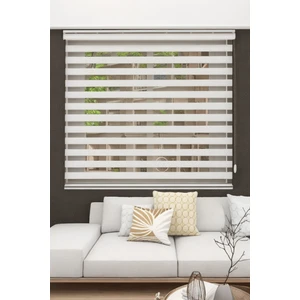 Ithal Bambu Ekru Zebra Stor Perde Eteği Düz ( Alüminyum Kasa Metal Ayak