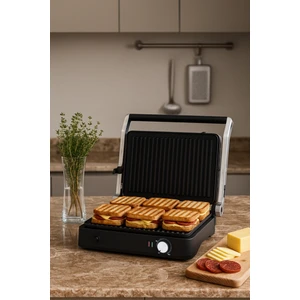 Primo Tost Makinesi | 2000w Güç | Yapışmaz Plaka | Yağ Hazneli Termostatlı Tost Makinası