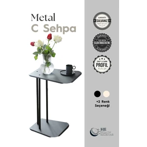 He Dizayn Aksesuar Metal C Sehpa – Koltuk Yanı Laptop Sehpası Minimal Tasarım