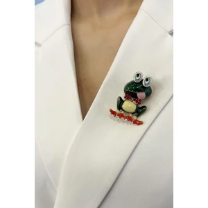 Yeşil Sevimli Kurbağa Broş (4cm)