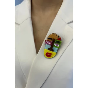 Akrilik Renkli Karikatür  Broş (4*6cm)